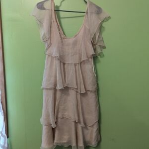 Poleci Blush Pink Silk Tiered Dress